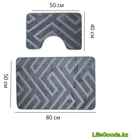LifeGoods.kz комплект ковриков LG51678 80x50 см, полиэстер купить,NaN