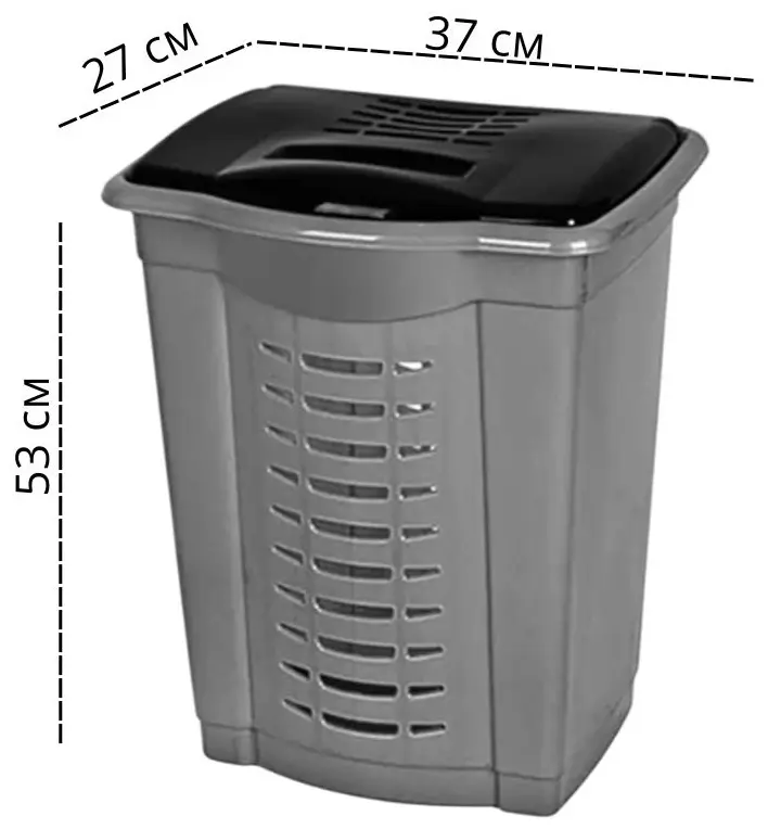 LifeGoods.kz корзина для белья 37x27x53 см, пластик купить,NaN