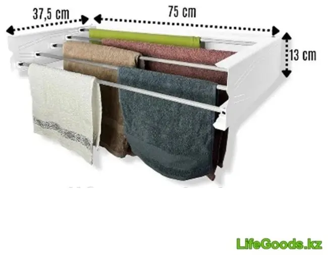 Сушилка настенная LifeGoods.kz 37.5x75x13 см, кол-во уровней: 5, металл купить,NaN