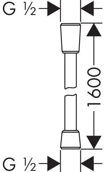 Шланг для душа Hansgrohe силикон, 160 см, подключение 1/2x1/2 купить,NaN