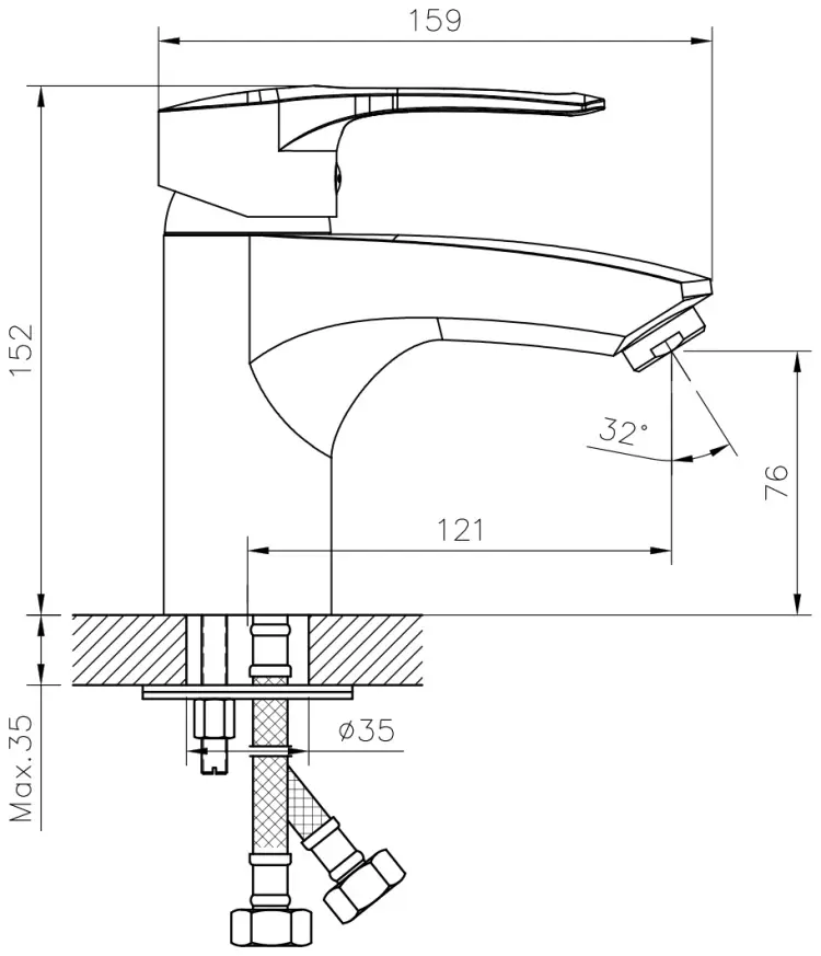Смеситель для раковины (умывальника) DecoRoom DR70015 с гигиеническим душем, однозахватный купить,NaN
