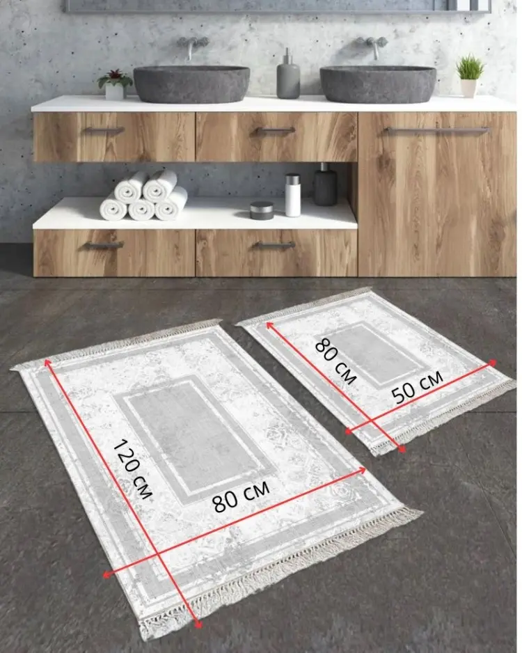 LifeGoods.kz комплект ковриков LG48387 120x80 см, микрофибра, полиэстер купить,NaN
