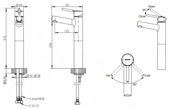 Смеситель для раковины (умывальника) BRAVAT Affability F1172217CP-A-ENG, однозахватный купить,NaN