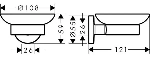 HansGrohe мыльница 41715000 2 шт, металл, стекло купить,NaN