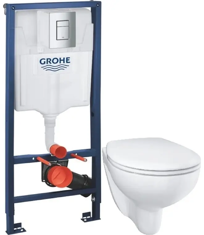 Унитаз с инсталляцией Grohe White House GROHE Bau Ceramic 39351000/38772001, санфарфор