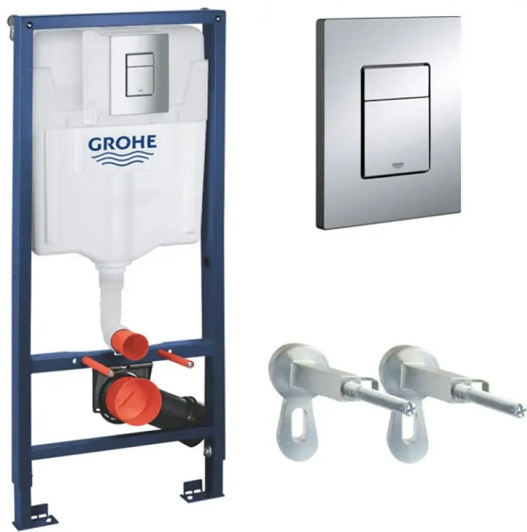Унитаз с инсталляцией Grohe White House GROHE Bau Ceramic 39351000/38772001, санфарфор