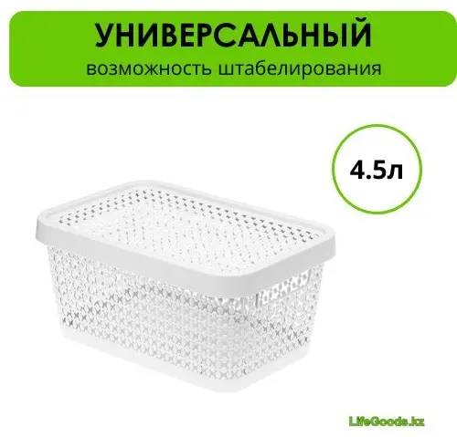 LifeGoods.kz коробка универсальная 27x18x12.5 см, пластик купить,NaN