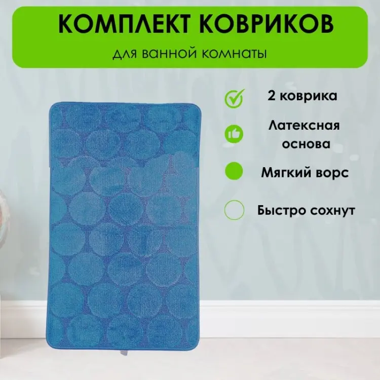 LifeGoods.kz комплект ковриков LG49877 100x60 см, ПВХ, полипропилен, микрофибра купить,NaN