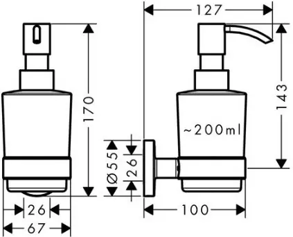 Диспенсер для жидкого мыла HansGrohe Logis Universal HG41714000 купить,NaN