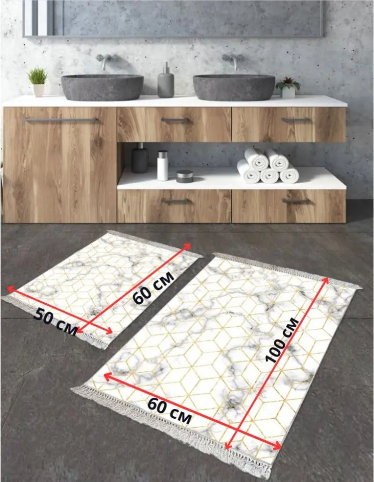 LifeGoods.kz комплект ковриков LG48388 100x60 см, полиэстер, микрофибра купить,NaN