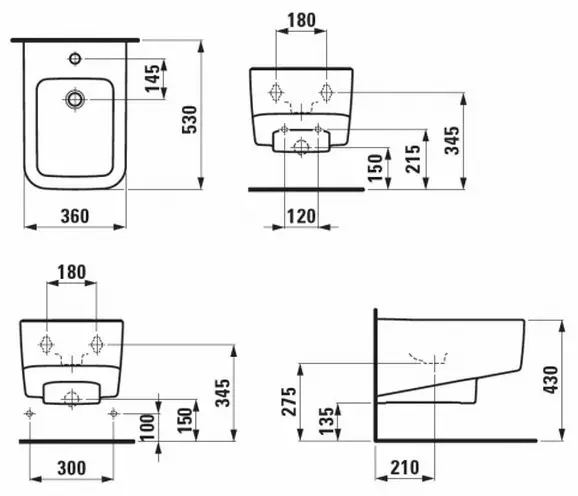 Laufen биде PRO S 8309610003021, санфаянс купить,NaN