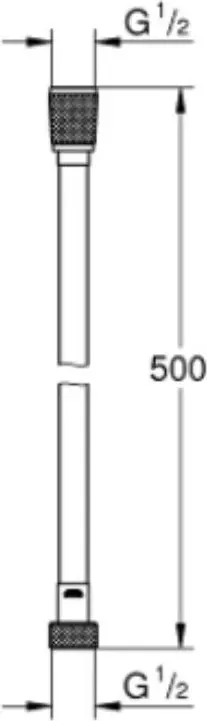 Шланг для душа Grohe пластик, 50 см, подключение 1/2x1/2 купить,NaN