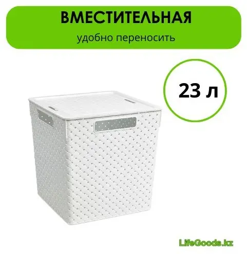 LifeGoods.kz коробка универсальная 29.4x29.4x30 см, пластик купить,NaN