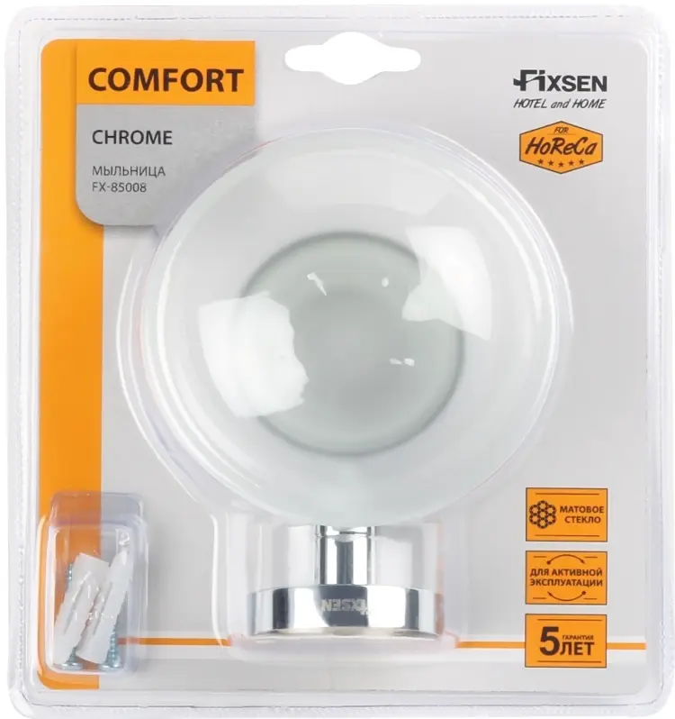 FIXSEN мыльница FX-85008 1 шт, стекло, нержавеющая сталь купить,NaN