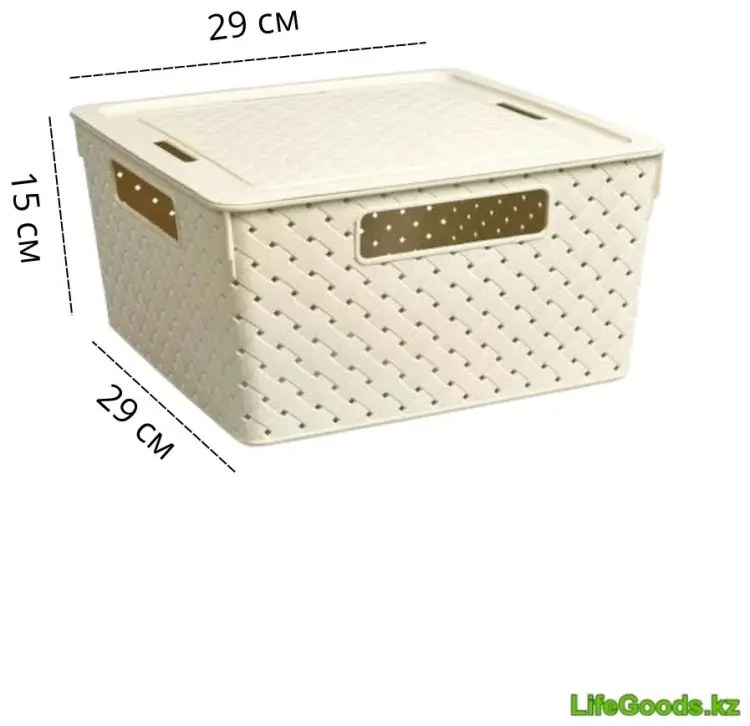 LifeGoods.kz коробка универсальная 29x29x15 см, пластик купить,NaN