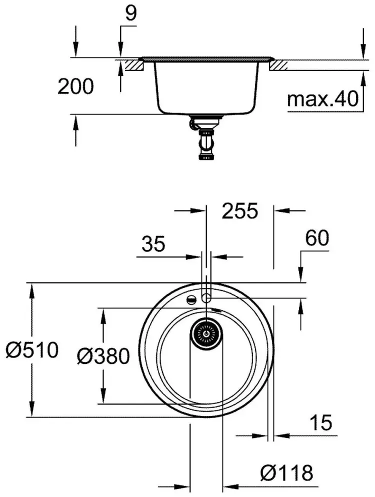 Кухонная мойка Grohe K200 31656AT0 51х51х20 см, кварцевый песок, тон серый купить,143100