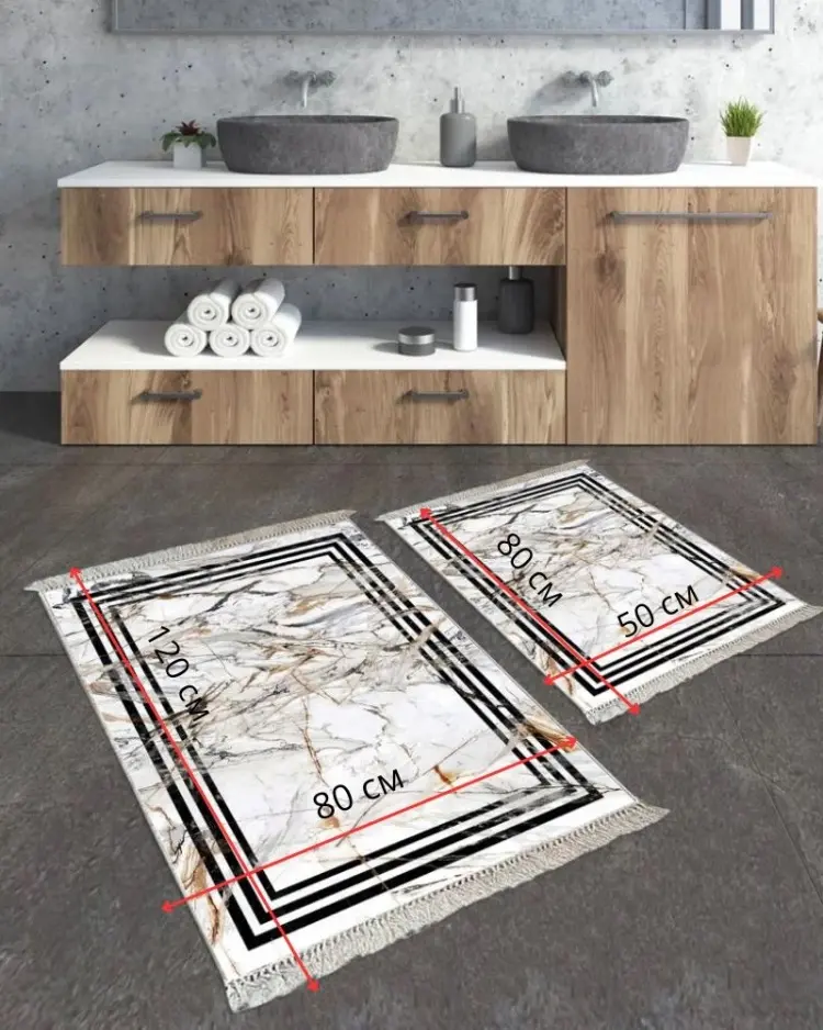 LifeGoods.kz комплект ковриков LG48387 120x80 см, микрофибра, полиэстер купить,NaN