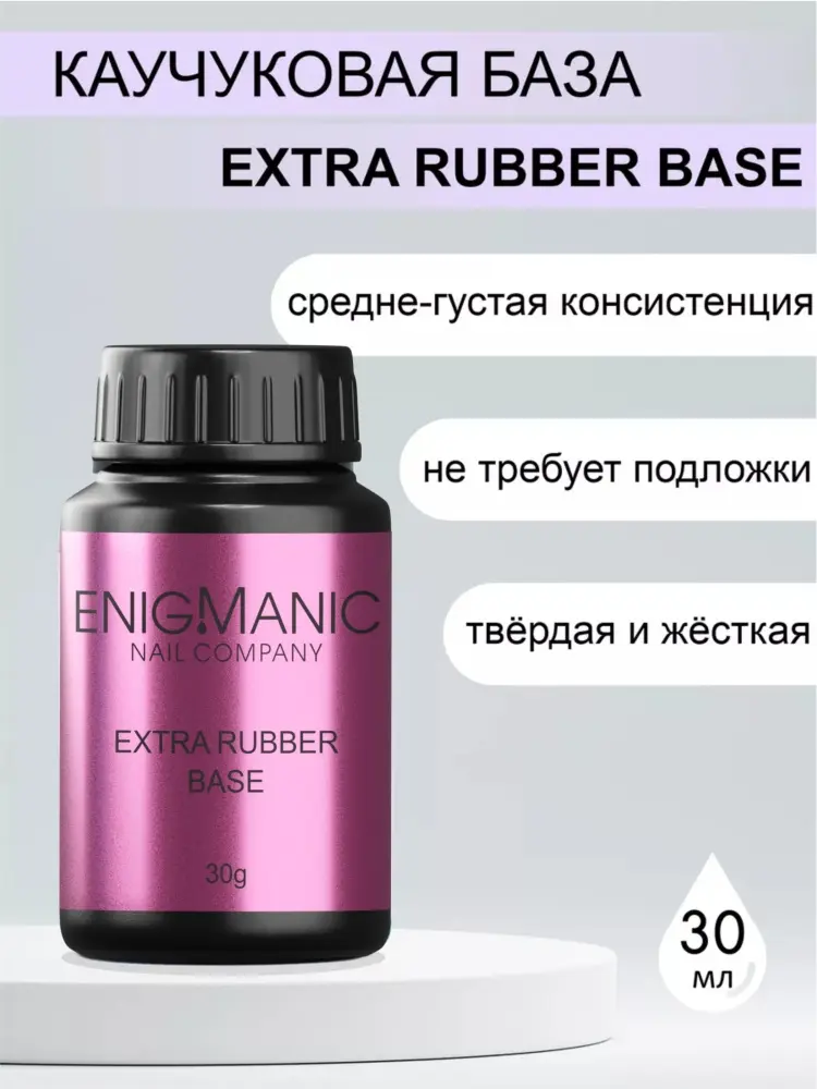 ENIGMANIC базовое покрытие Extra Rubber Base Clear глянцевое 30 мл купить,NaN