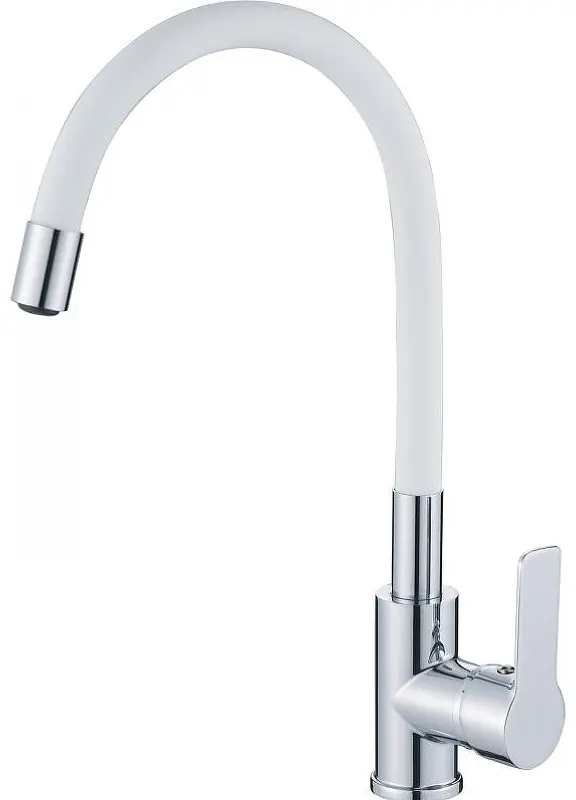 Смеситель с гибким изливом Haiba HB70112-8, латунь, цвет белый купить,NaN