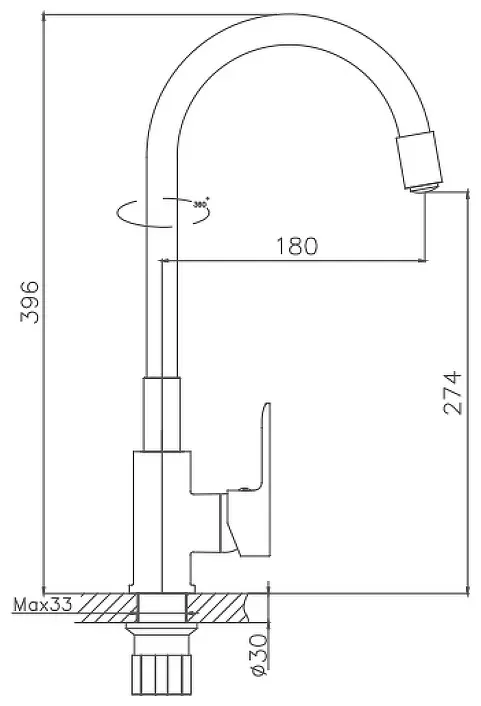 Смеситель с гибким изливом Haiba HB70112-8, латунь, цвет белый купить,NaN