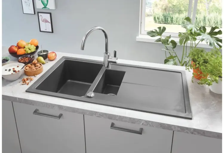 Кухонная мойка Grohe K400 31642AT0 100х50х20.5 см, кварцевый песок, тон серый купить,298000
