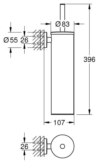 Ершик Grohe Essentials, металлическая колба, хром (40696000), металл купить,NaN