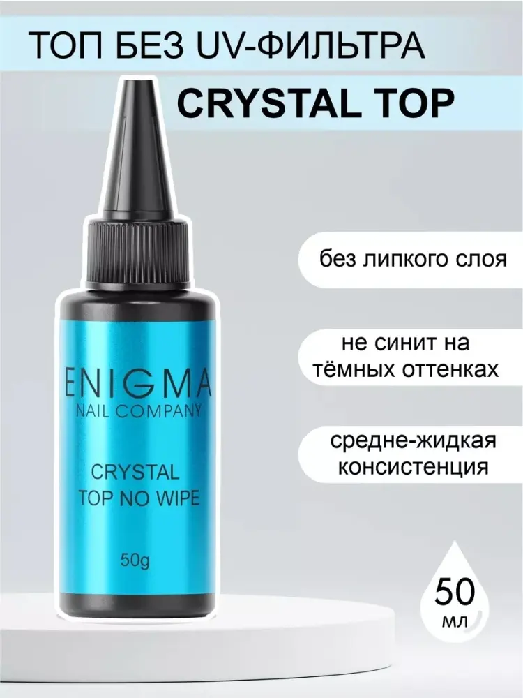 ENIGMA верхнее покрытие Crystal Top No Wipe прозрачный глянцевое 50 мл купить,NaN