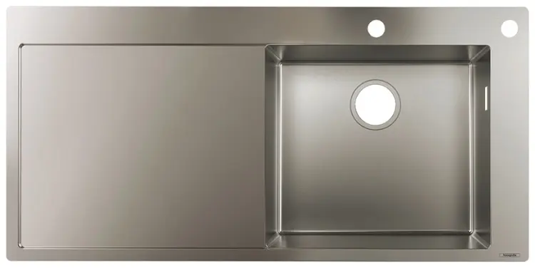 Кухонная мойка Hansgrohe 43307800 51х104.5х18.4 см, нержавеющая сталь, тон серебристый купить,NaN