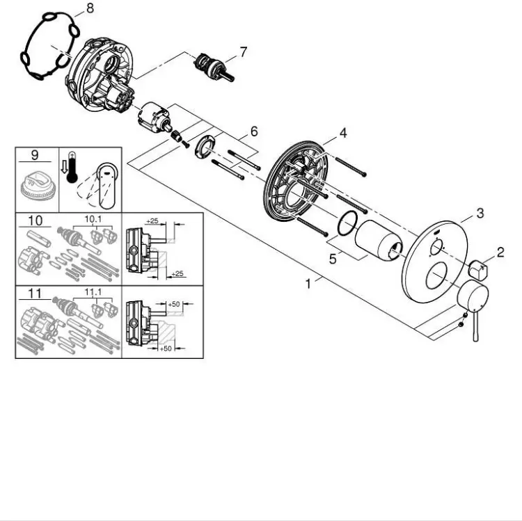 Смеситель для ванны Grohe 24092001, латунь, цвет хром купить,NaN