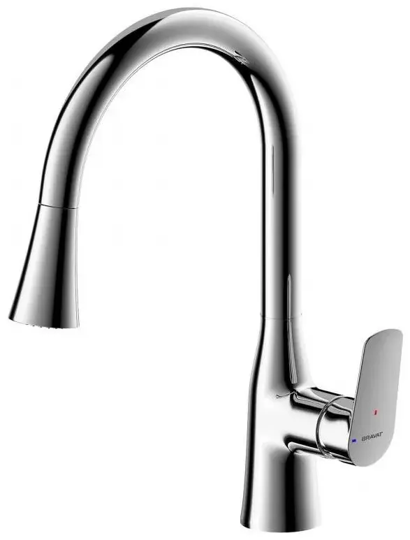 Смеситель для кухни BRAVAT Miranda F7460564CP-ENG, латунь, цвет серебристый купить,NaN