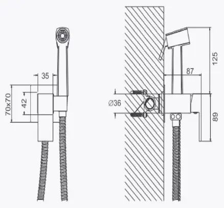 Belz гигиенический душ B55805-5, латунь купить,NaN