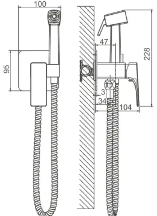 Belz гигиенический душ B55709-3, латунь купить,NaN