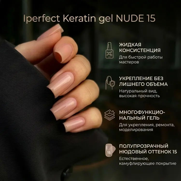 Iperfect гель Keratin gel NUDE 15 15 мл купить,NaN