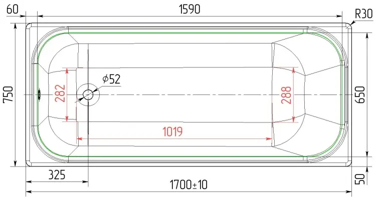 Ванна Универсал Ностальжи У с ручками 170x75 см, чугун купить,NaN