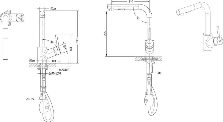 Смеситель для кухни BRAVAT Affability F7172217CP-ENG, латунь, цвет хром купить,NaN