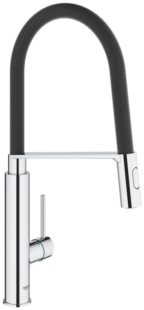 Смеситель с гибким изливом Grohe Concetto 31491000, латунь, цвет черный, хром