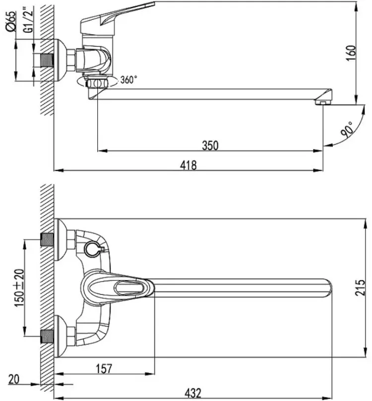 Смеситель для ванны Lemark LM4117C, латунь, цвет серебристый купить,NaN