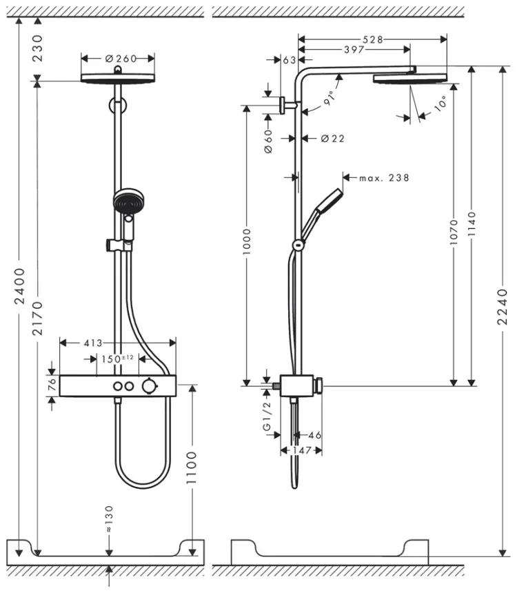 Hansgrohe душевая стойка 24220000