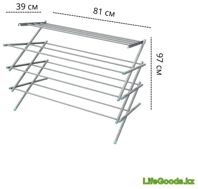 Сушилка напольная LifeGoods.kz 39x81x97 см, кол-во уровней: 6, металл купить,NaN
