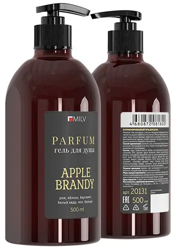 MILV Парфюмированный гель для душа, Apple Brandy гель 500 мл купить,NaN
