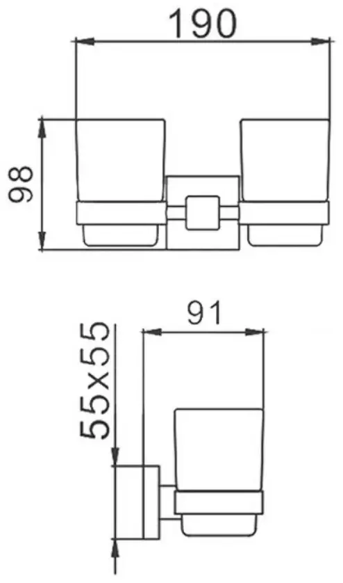 Haiba стакан HB8908 2 шт, стекло, металл