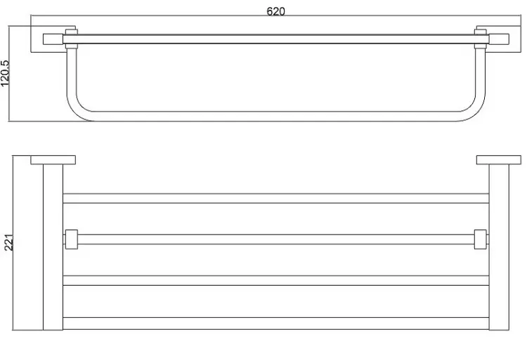 Belz полка B90424, графит 1 шт, нержавеющая сталь