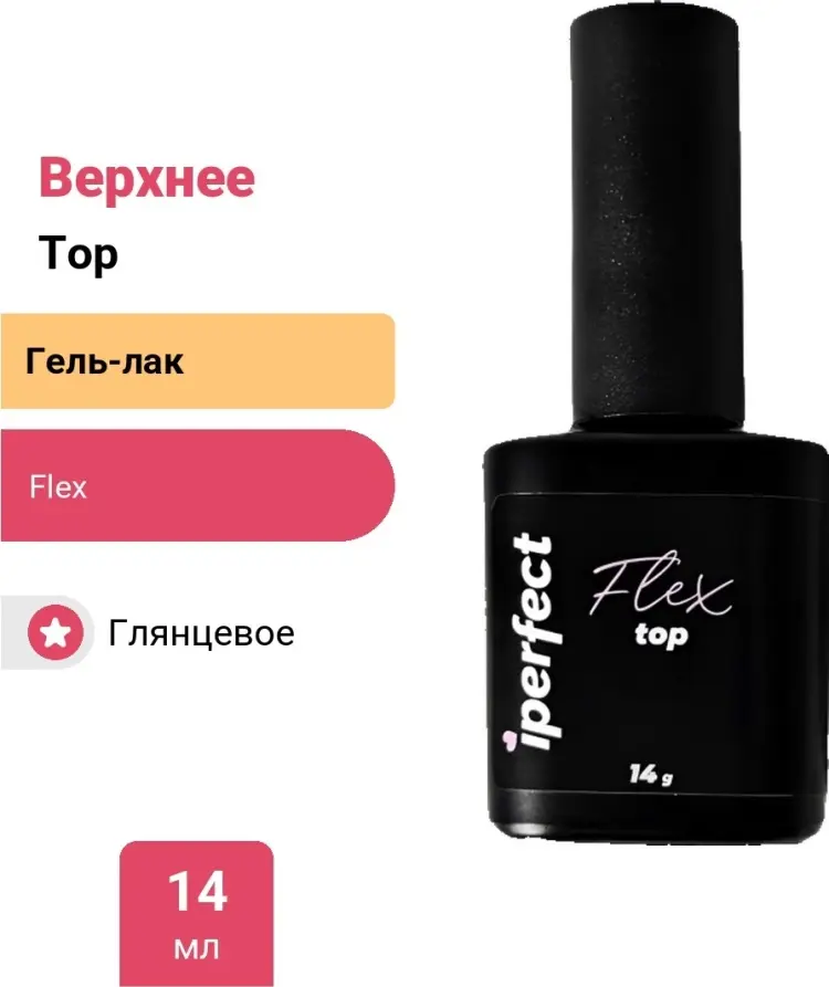Iperfect верхнее покрытие top Flex глянцевое 14 мл купить,NaN
