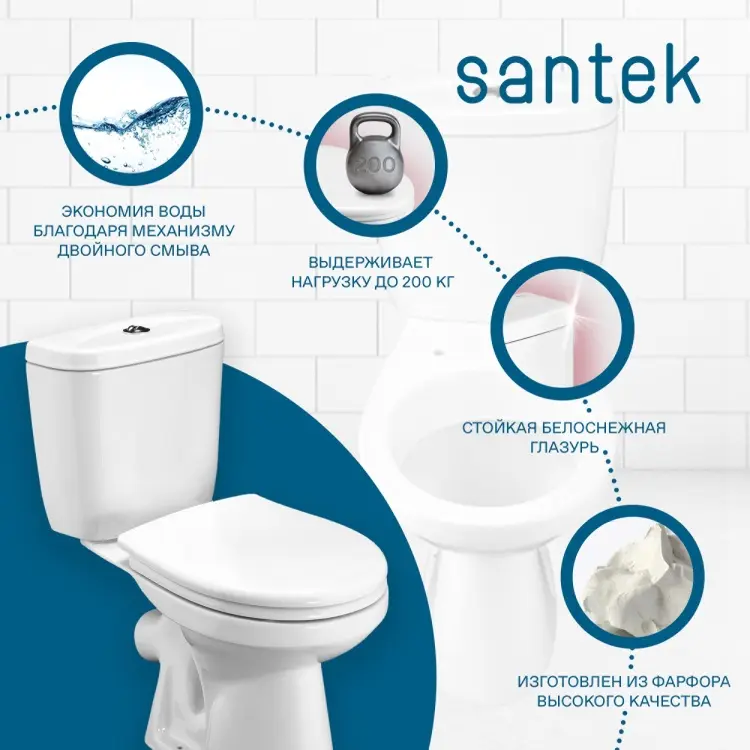 Santek унитаз-компакт Анимо, санфарфор купить,NaN