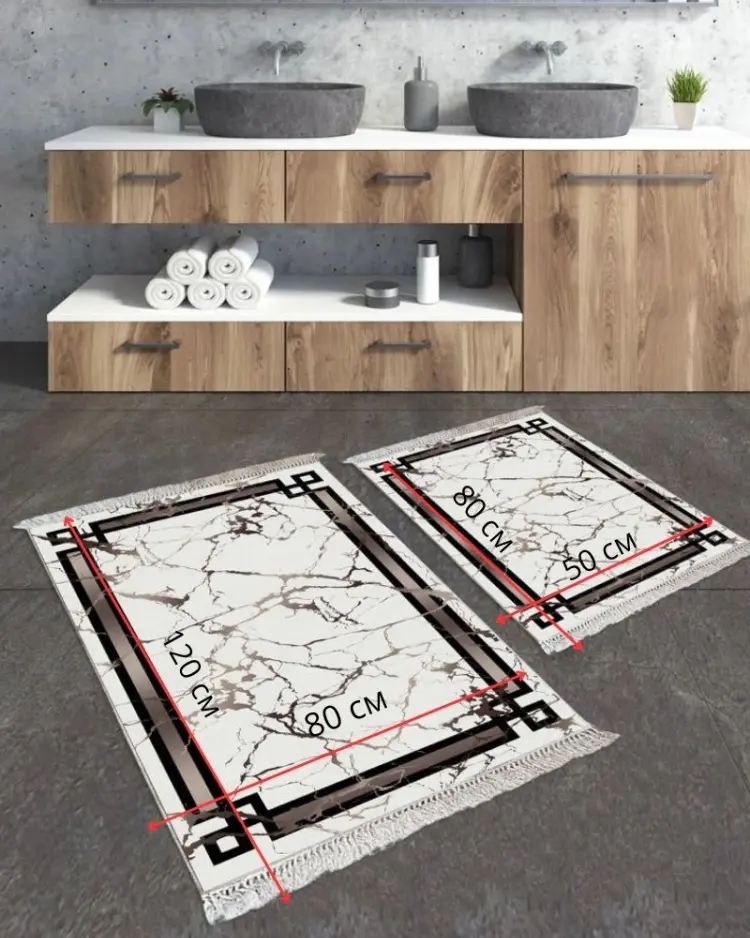 LifeGoods.kz комплект ковриков LG48387 120x80 см, микрофибра, полиэстер купить,NaN