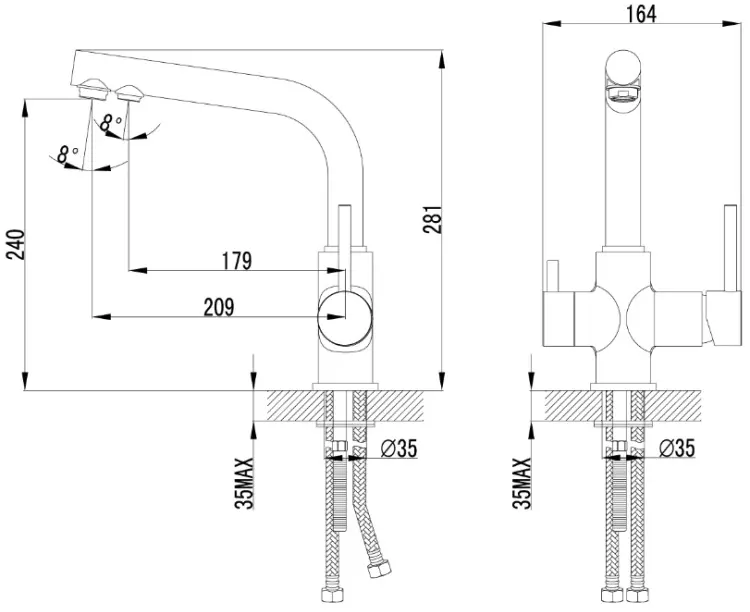 Смеситель для кухни Lemark LM3061PGR грей, латунь, цвет серый купить,NaN