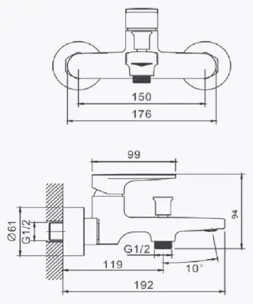 Смеситель для ванны Belz White House BELZ B61713-3, латунь, цвет графит купить,49490