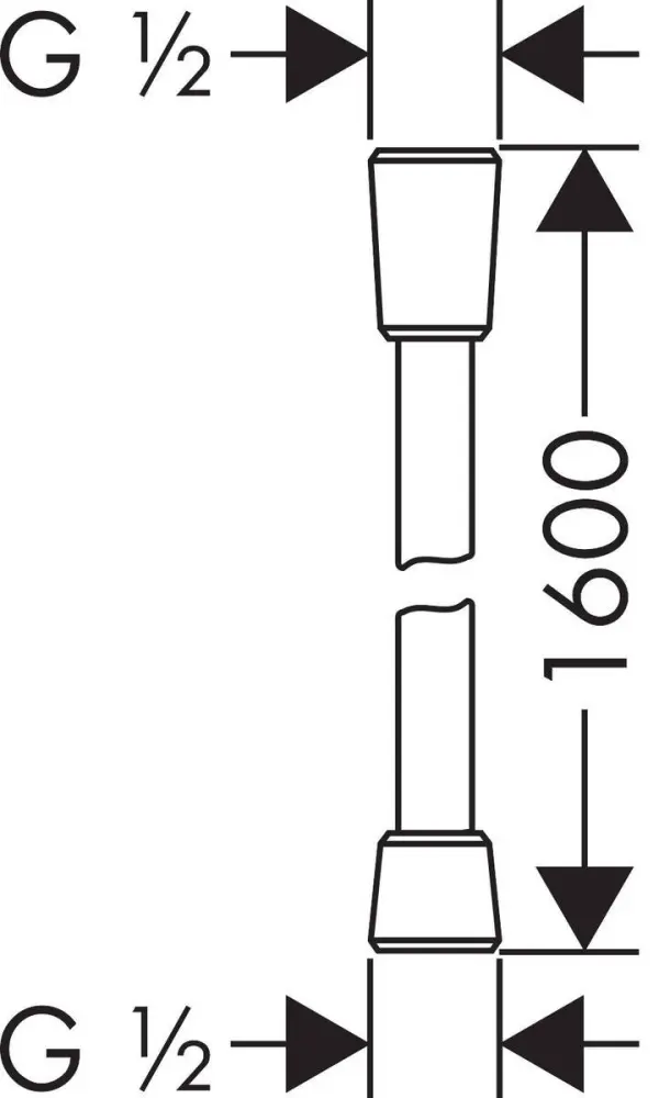 Шланг для душа Hansgrohe пластик, 160 см, подключение 1/2x1/2