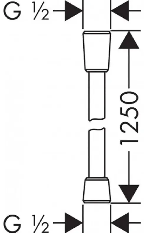 Шланг для душа Hansgrohe пластик, 125 см, подключение 1/2x1/2