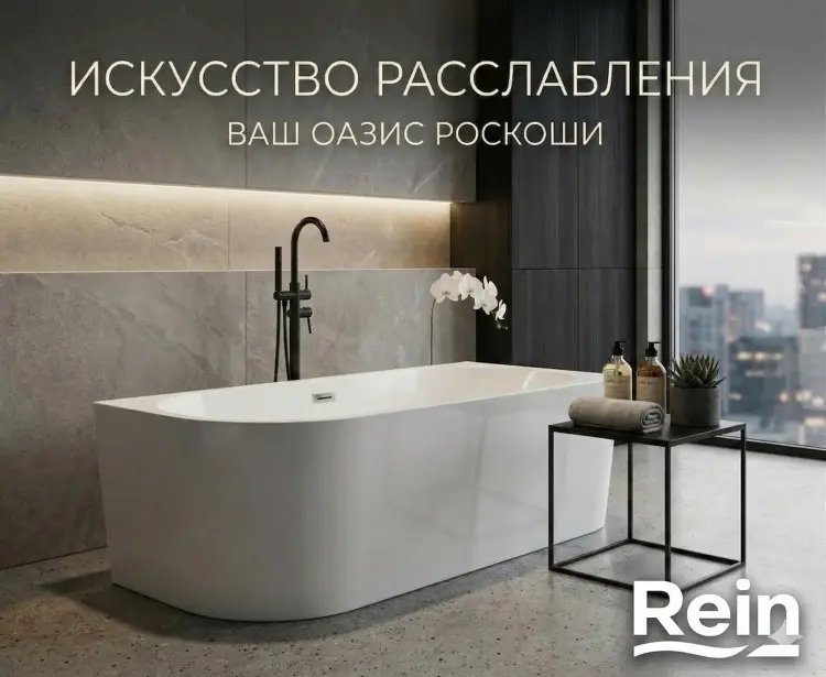 Ванна Rein 9208 R (правосторонняя) 170x80 см, акрил